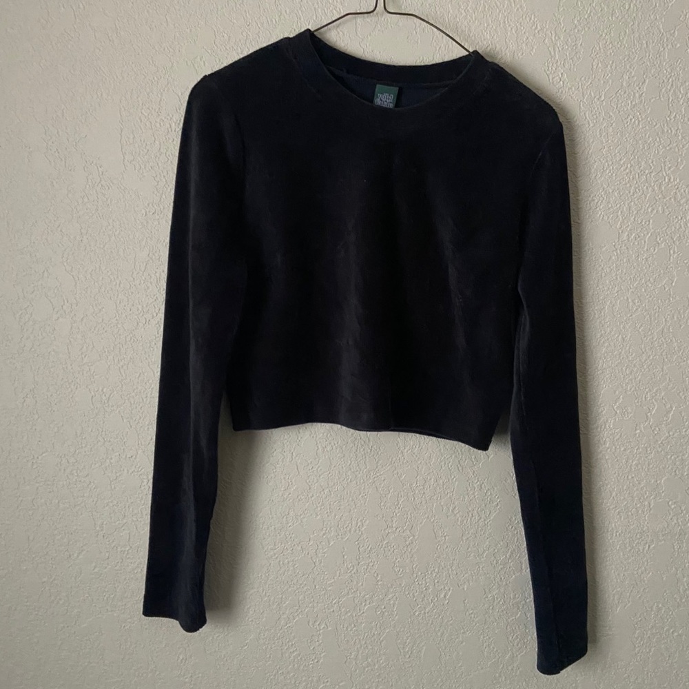Black velvet crop top
